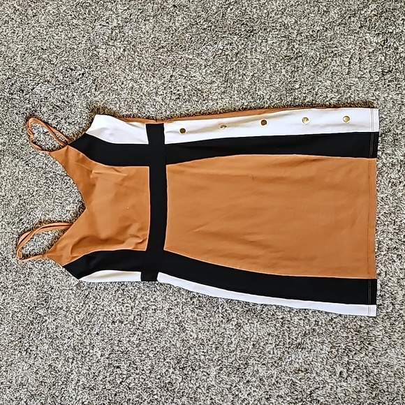 STUNNING BAILEY BLUE COLORBLOCK BODYCON DRESS - Picture 1 of 9